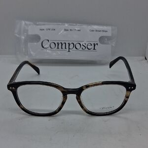 NWT Rxable Composer CPE204 Brown Stripe Eyeglass Frames